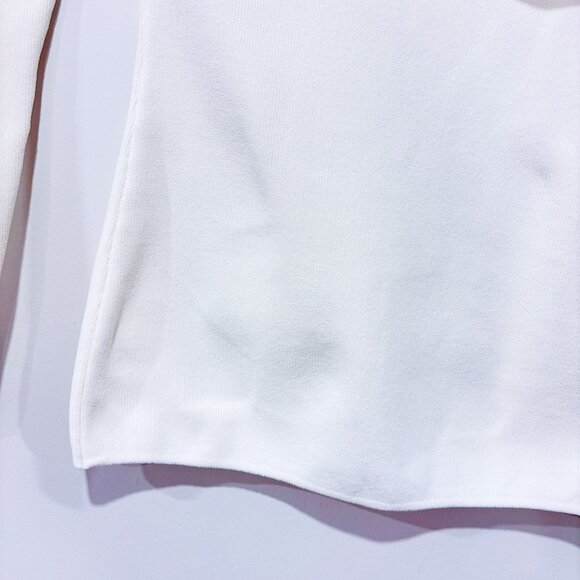 REISS Eliah cream asymmetric ribbed knit top | One-shoulder sweater | X-Small * - Picture 7 of 9